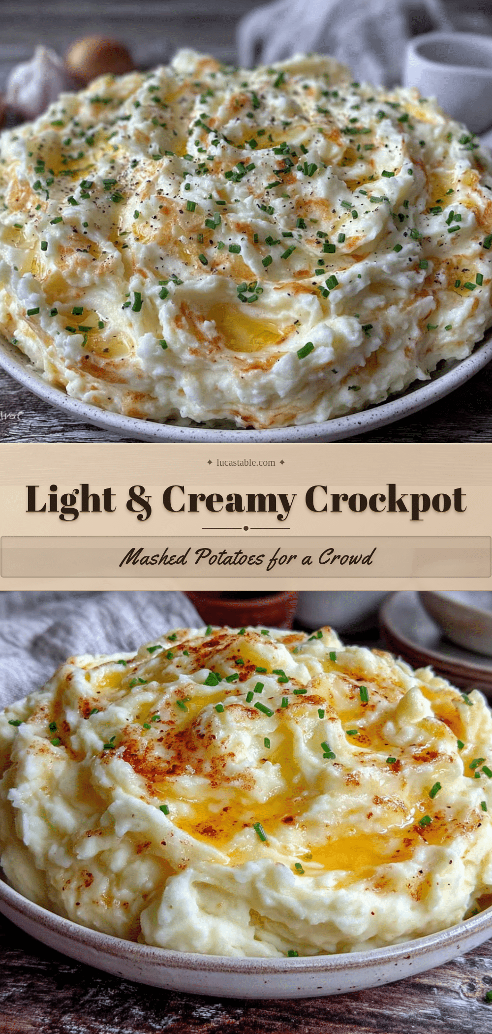 light & creamy crockpot mashed potatoes recipe
