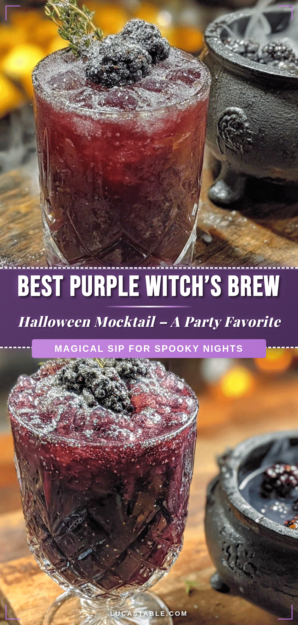 purple witchs brew halloween mocktail recipe