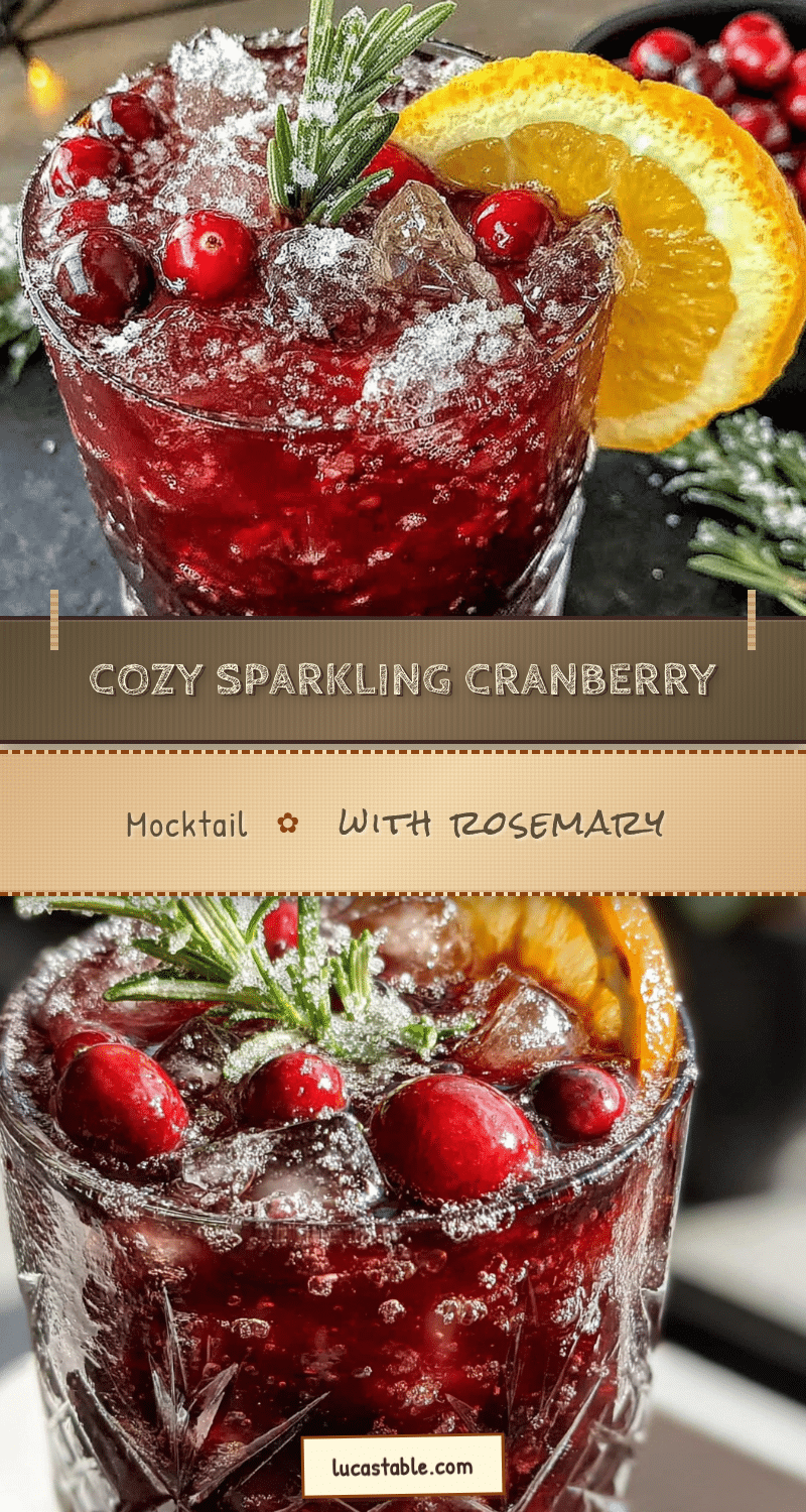cozy sparkling cranberry mocktail with rosemary recipe