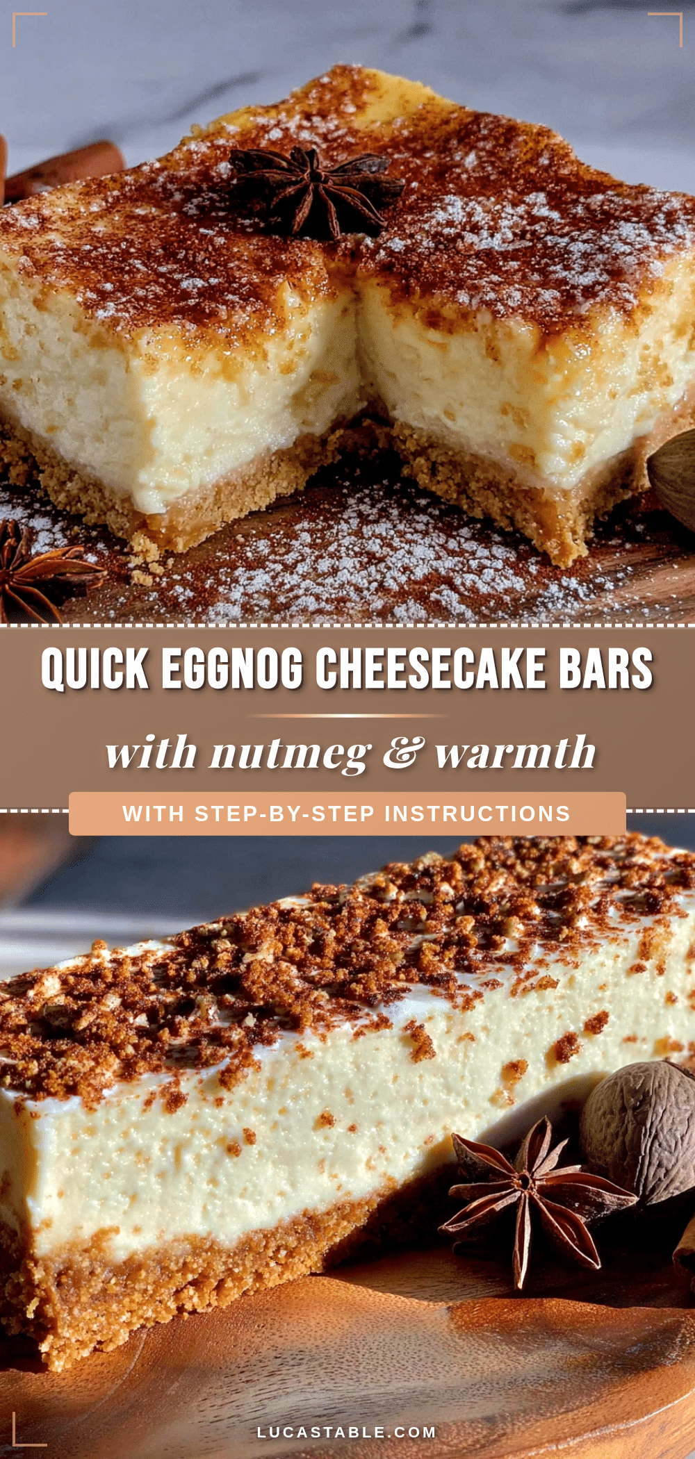 eggnog cheesecake bars recipe