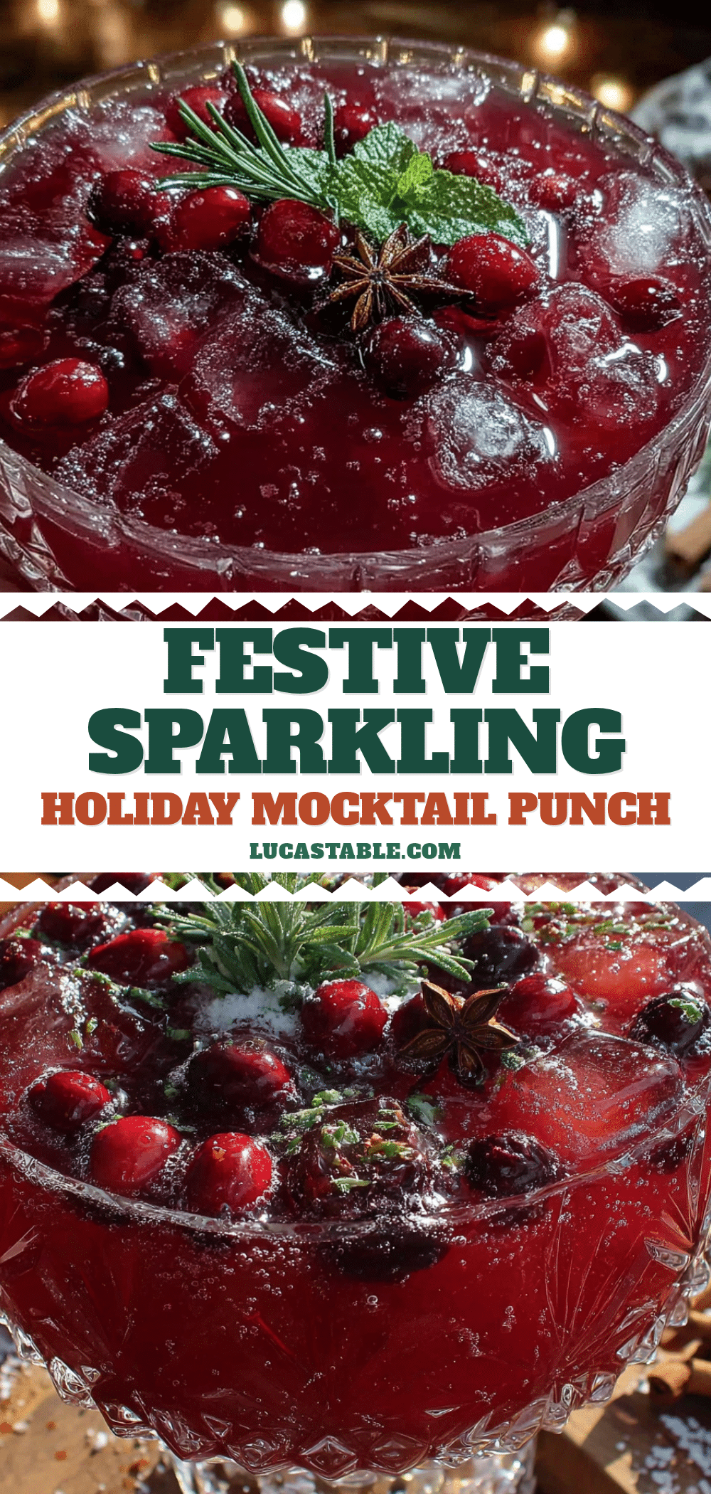 festive sparkling holiday mocktail punch recipe