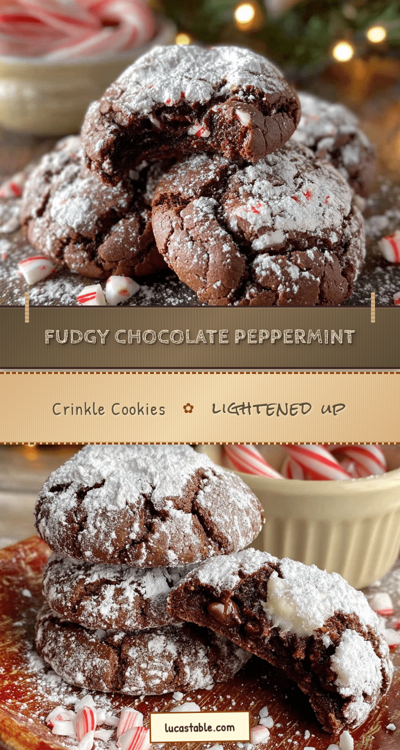 fudgy chocolate peppermint crinkle cookies recipe