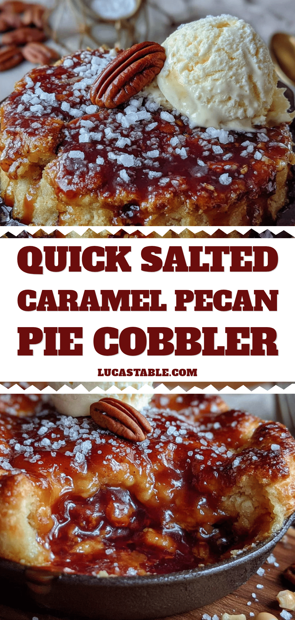 Salted Caramel Pecan Pie Cobbler recipe